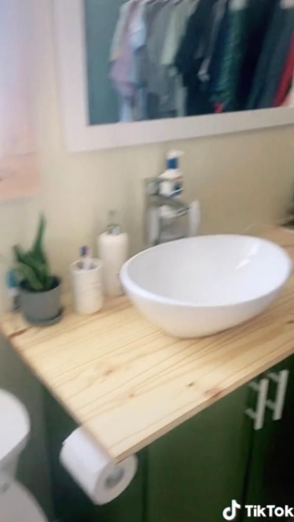 The bathroom.