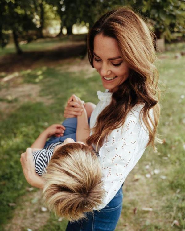 Kate Middleton with her son