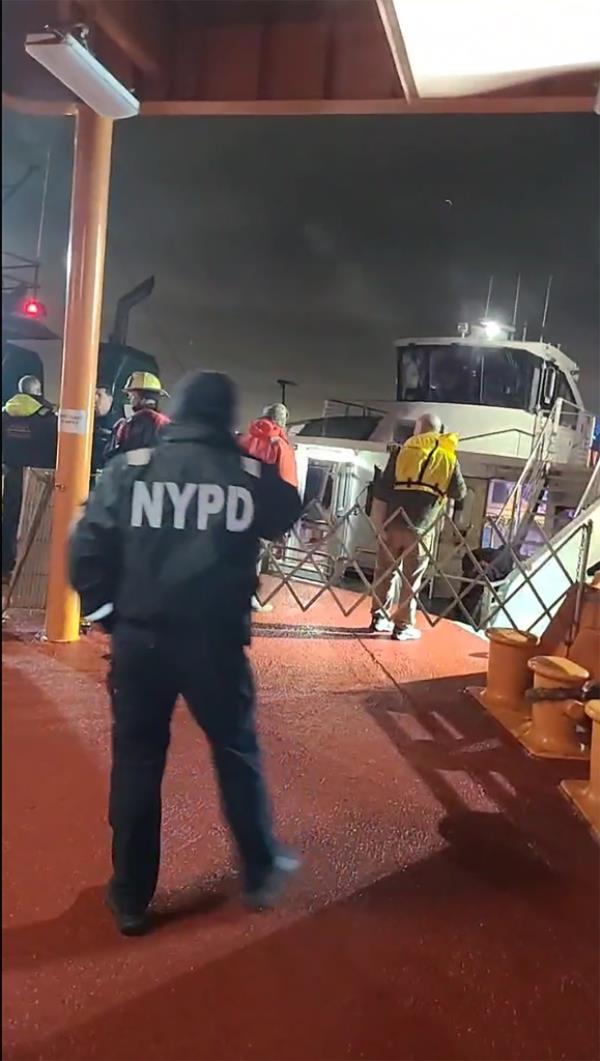 Staten Island Ferry passenger Sal Chatman Morando is live on Facebook after a fire was reported abord the ferry boat Sandy Ground Thursday, Dec. 22, 2022.
