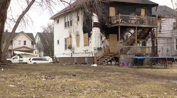 Damage to home after fire.