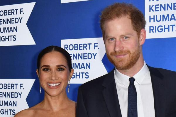 Prince Harry, Duke of Sussex, and Meghan, Duchess of Sussex, arrive at the 2022 Robert F. Kennedy Human Rights Ripple of Hope Award Gala at the Hilton Midtown in New York on Dec. 6, 2022.