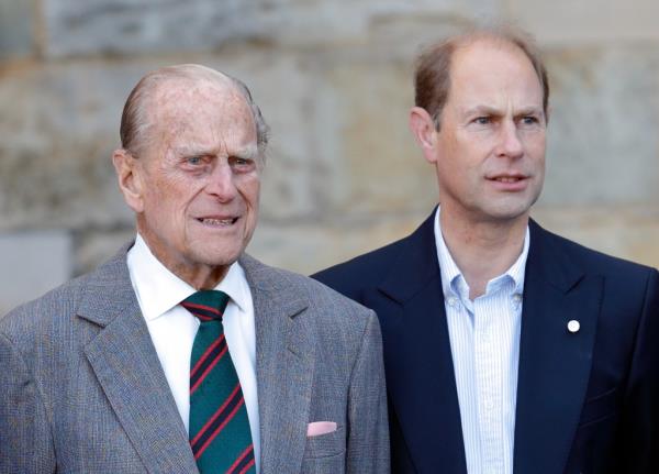 Prince Philip, Duke of Edinburgh and Prince Edward, Earl of Wessex attend the start of Sophie, Countess of Wessex's Diamond Challenge cycle ride at the Palace of Holyroodhouse on September 19, 2016 in Edinburgh, Scotland. 
