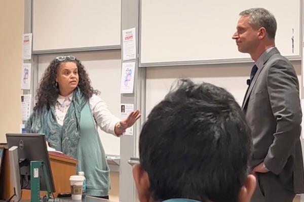 Tirien Steinbach, the law school’s associate dean for diversity, equity and inclusion, hijacking Duncan last Thursday.