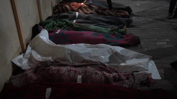 At least thirty people are reported to have been killed by the Israeli strike. Pic: AP