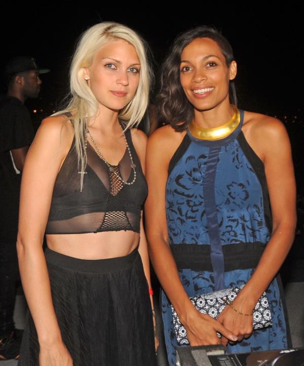 Fashion designer Katie Gallagher and actress Rosario Dawson attend the grand opening of Watermark Bar on July 24, 2013 in New York City.