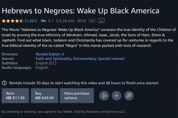 The docu<em></em>mentary film, “Hebrews to Negroes: Wake Up Black America,” is laced with anti-Semitic tropes.