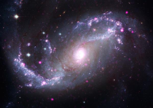 NGC 1672 is a spiral galaxy, but one that astro<em></em>nomers categorize as a 'barred' spiral.