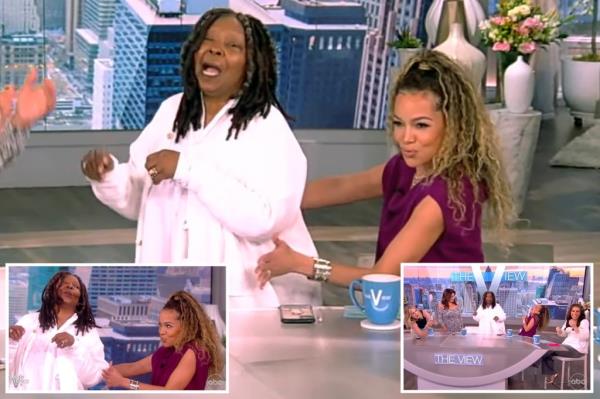 Whoopi Goldberg spices up 'The View' by giving Sunny Hostin a lap dance 