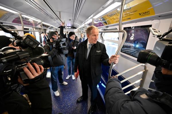 MTA Chairman Janno Lieber speaks to reporters Feb. 3.