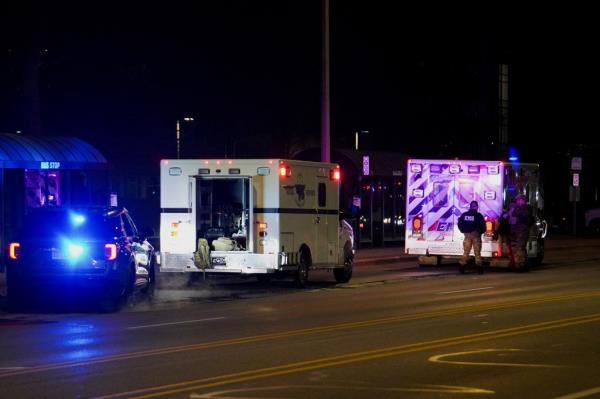 Emergency perso<em></em>nnel respond to a shooting at Michigan State University in East Lansing, Michigan, U.S., February 13, 2023.