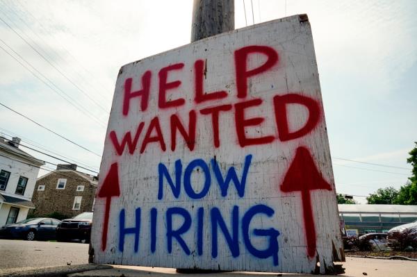 A help wanted sign