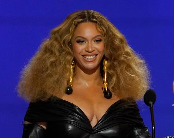 Beyoncé appears at the 63rd annual Grammy Awards in Los Angeles on March 14, 2021. 