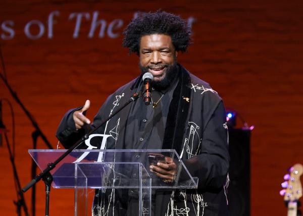 Questlove speaks o<em></em>nstage during the 13th Annual Root 100 Gala at The Apollo Theater on Dec. 8, 2022, in New York City.