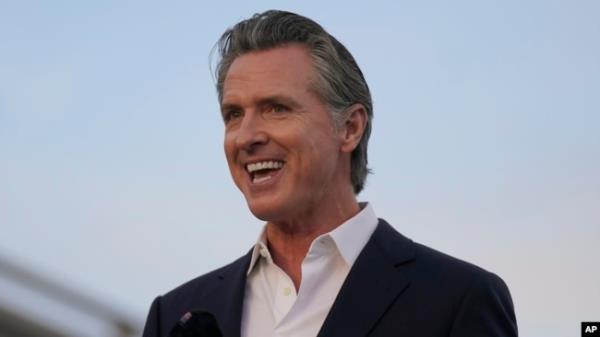 FILE - California Gov. Gavin Newsom speaks during a Clean California event in San Francisco, Nov. 9, 2023.